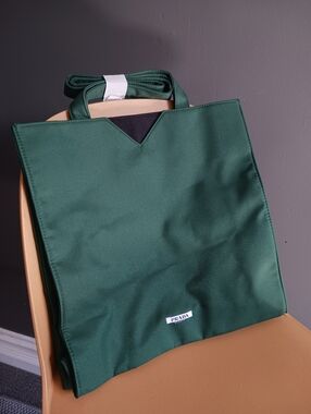 New PRADA BEAUTY Green canvas Tote Bag